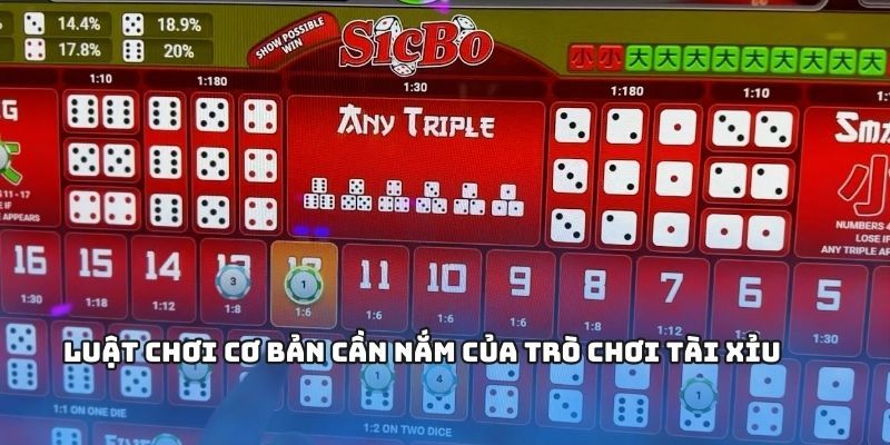 Luật chơi tài xỉu cơ bản bạn cần nắm vững